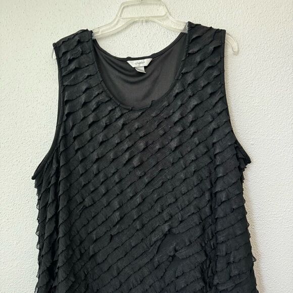 CJ Banks Black Sleeveless Dress Ruffle Party SZ 3X - Picture 7 of 16